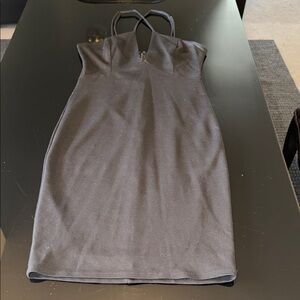 Lulu's Black Strappy V-Neck Mini Dress